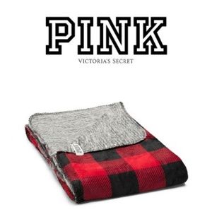 VS PINK Plush Reversible Blanket NWT